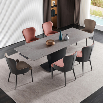 China Extendable Stone Dining Table Set 6 Seater