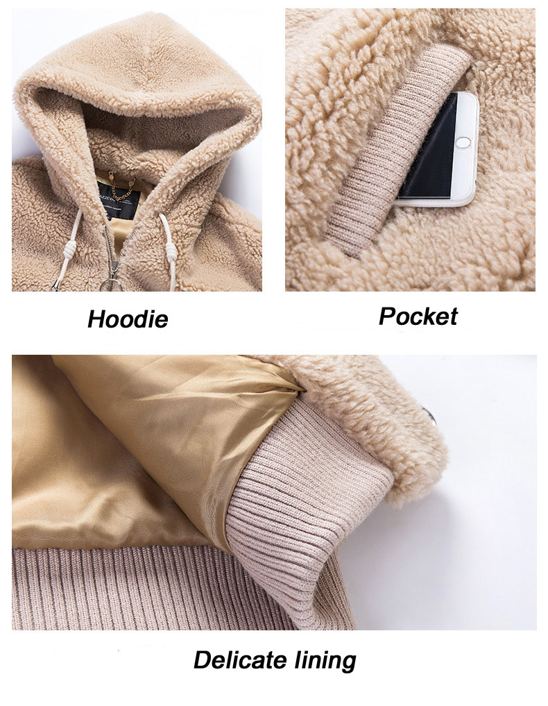 Winter Women Zipper Sherpa Hoodie