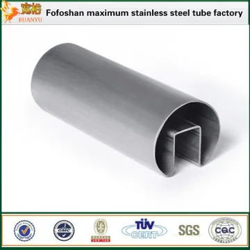 type 316l stainless steel double slot rnd tube for railing