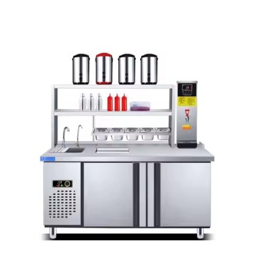 Customizable Professional Bubble Tea Equipment with Refrigerated Workstation for Milk Tea Shops