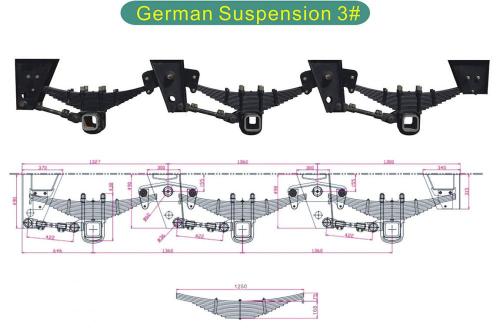4 eixo do tipo alemão suspensão mecânica