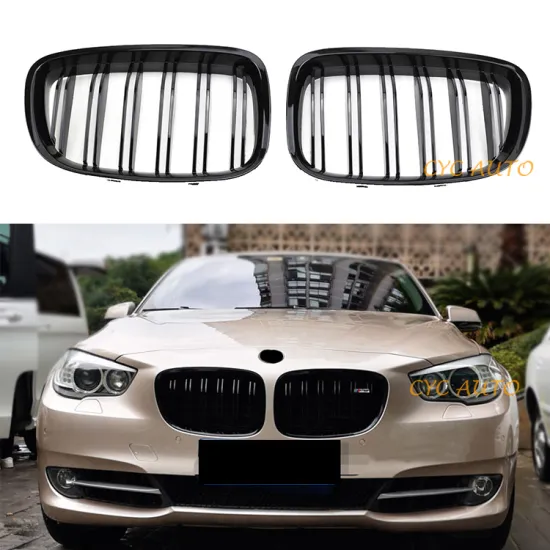 Double Single Slat ABS Front Bumper Grille for BMW 5 Series GT F07 2009-2016