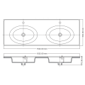 Lavello incassato con superficie solida acrilica pura per cabinet bianco opaco