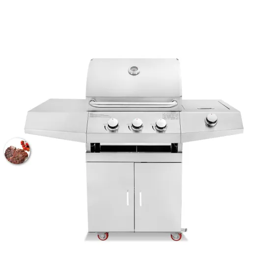 Professional Bbq Manufacture Gas Grill Outdoor Kitchen Cooking 4 Burners Smoker Grill