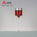 Ato Vintage Once-Head Candlestick Plate Taper Toper Holder Holder Stand с Red Glass Worwive