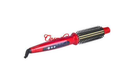 Universal Voltage Red Hair Curling Wand Comb With Adjustable Temp.