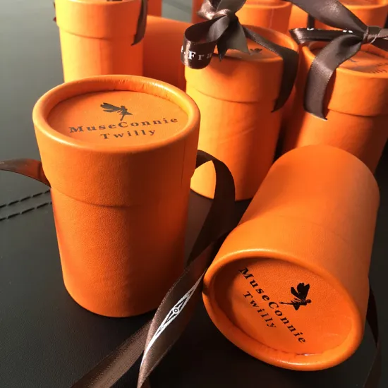 Round Tube Scarf Box with Ribbon Bow Handle