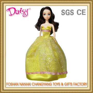 Yellow boob tube top dress for 12 inch doll