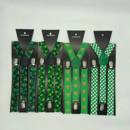 St. Patrick's Day Trouser Braces Shamrock Mens Braces