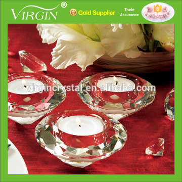 Promotional crystal diamond shape tea light holder centerpieces for wedding table