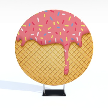 Ice Cream custom printing circle backdrop stand