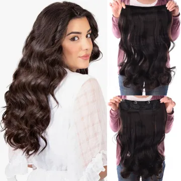 19 colors 4 Clip 24 inches Natural Synthetic Long Wavy Hairpiece Clip In Hair Extensions High Temperature Fiber Hair Piece