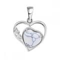 Howlite Love Heart Birthstone Pendante Colliers de pierre précieuse pour les femmes