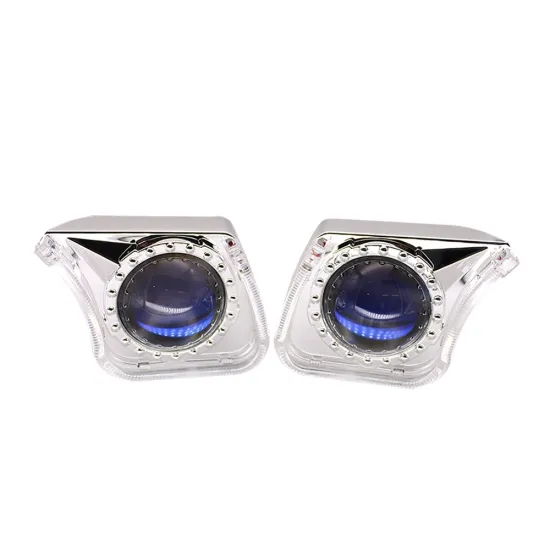 TAOCHIS 3.0 Inches Retrofit Bi-Xenon LED Projector Lens Shroud DRL Car Headlights with Angel Eyes (White, Red, Blue, Yellow)