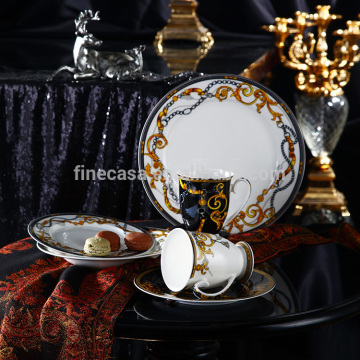 16 Pieces Luxury Fine Bone China Dinner Set of Knight