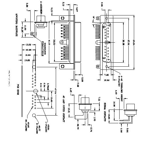 PDR21W1-FXXXXX01 POWER D-SUB 21W1 Right Angle PCB-FEMALE TYPE