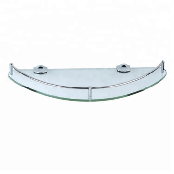 Steel and Glass Corner Shelf for Bathroom Cup Holder