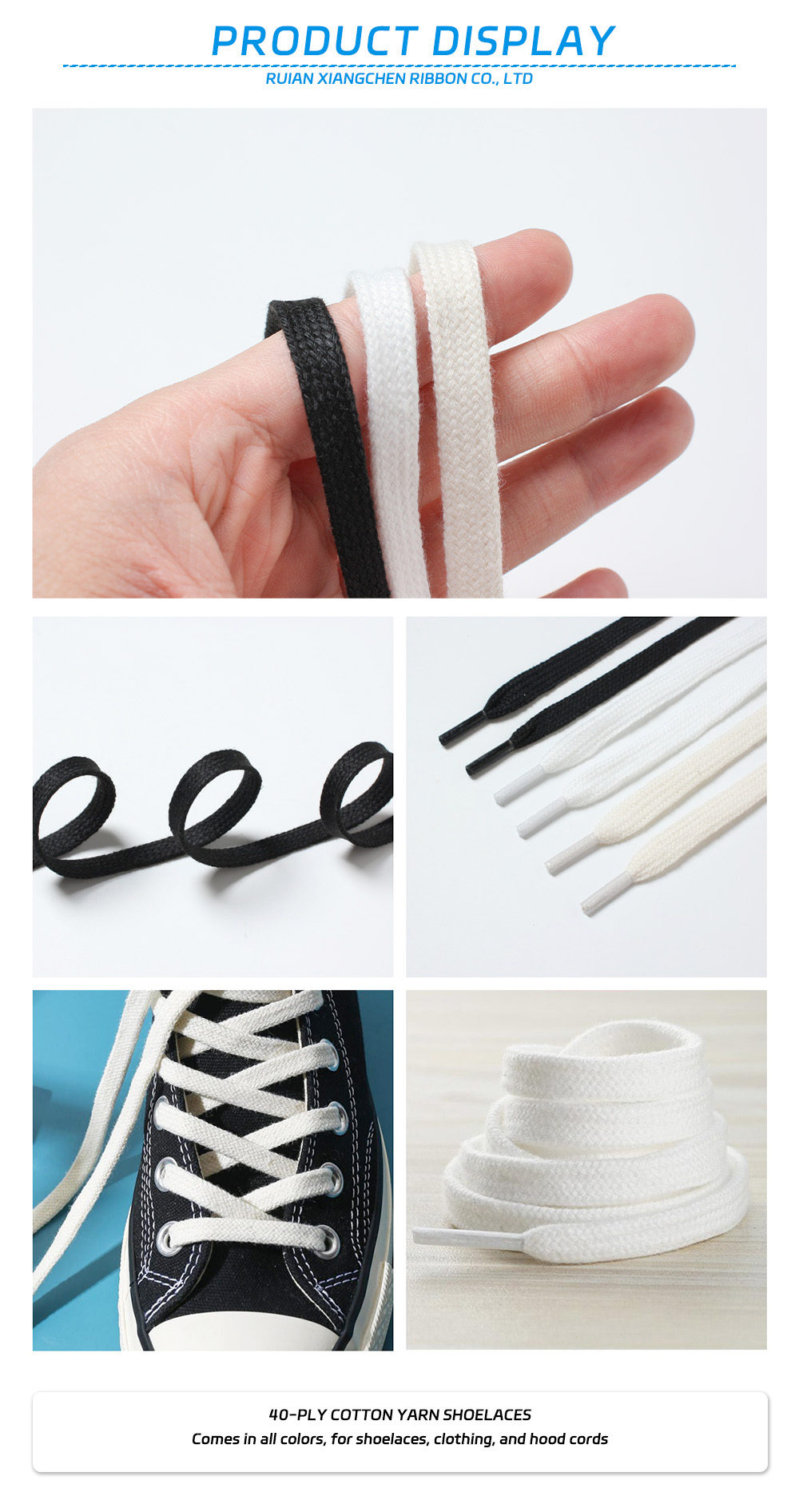 14-40-ply cotton yarn shoelaces x