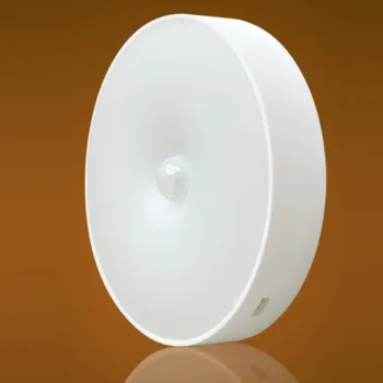 Single Switch LED Smart Child Button Lamp - Rechargeable USB 5V Plastic Round Night Light for Bedroom