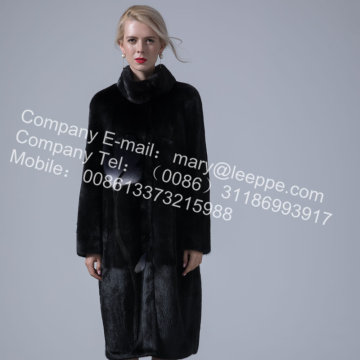 Women Winter Hooded Mink Fur Overcoat