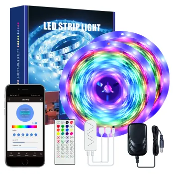 5M 150LED Smart Voice WiFi App RGB Music Synchronization TV Party Decoration Light Belt