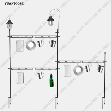 Portable Aluminum Alloy Outdoor Multifunction Lamp Stand for Camping and Desk Use