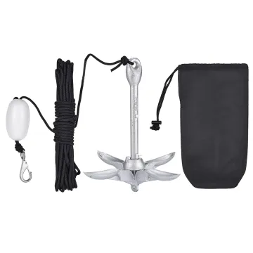 Galvanized Kayak Anchor Kit: Folding Marine Anchor for Canoe, Boat, Jet Ski, and Paddle Board