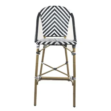 Patio French Aluminum Bistro Outdoor Rattan Bar Chair