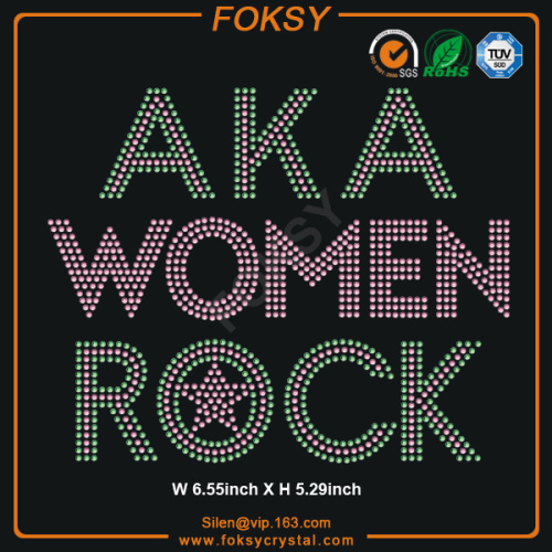 AKA WOMEN ROCK hot fix rhinestone transfer
