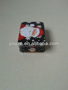 small tin box with Christmas design