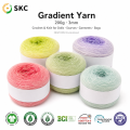 Gradiente fantasia acrílico misturado fio 200g 3mm tingido crochê boneca cachecol saco de vestuário super macio anti-pilling oem odm anel girado skc