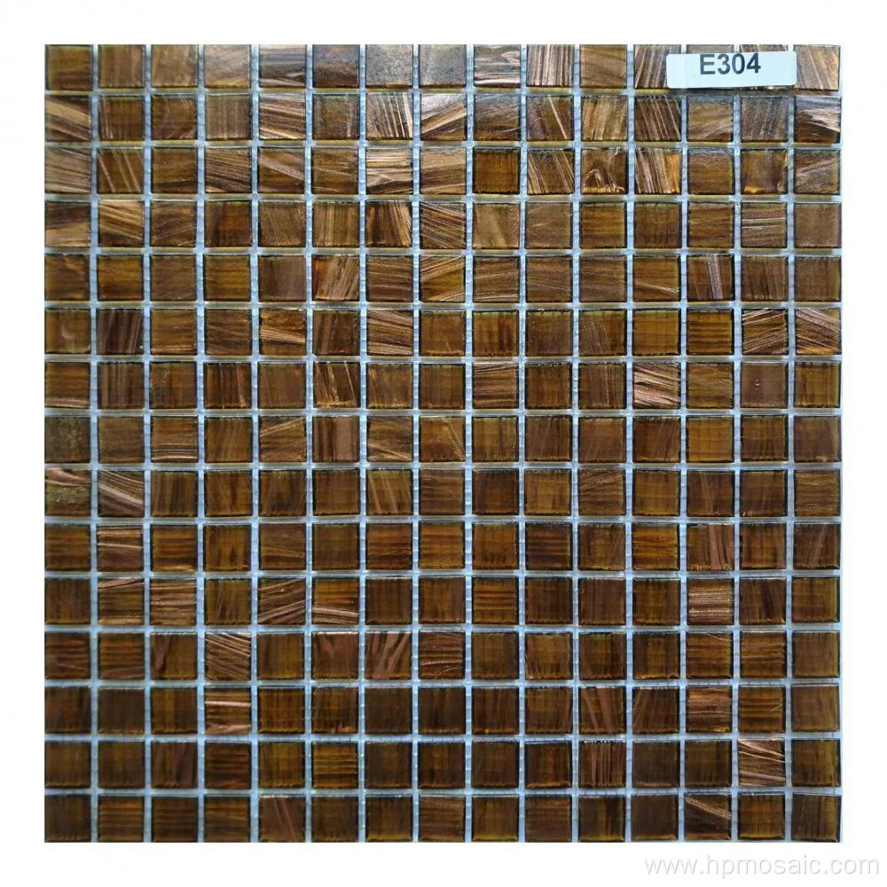 gold line mix brown color mosaic tile