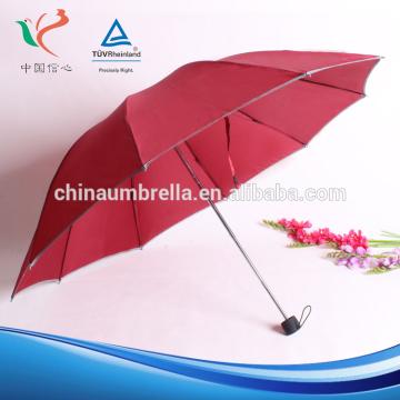Wholesale 2016 new design creative personality reflective article noctilucent three folding rain umbrella