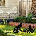 Entraîneurs de jardin décoratifs de chat en métal