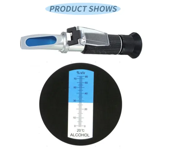 Alcohol Refractometer for Liquid White Spirit - 0-80% V/V, Pure Aluminum Style