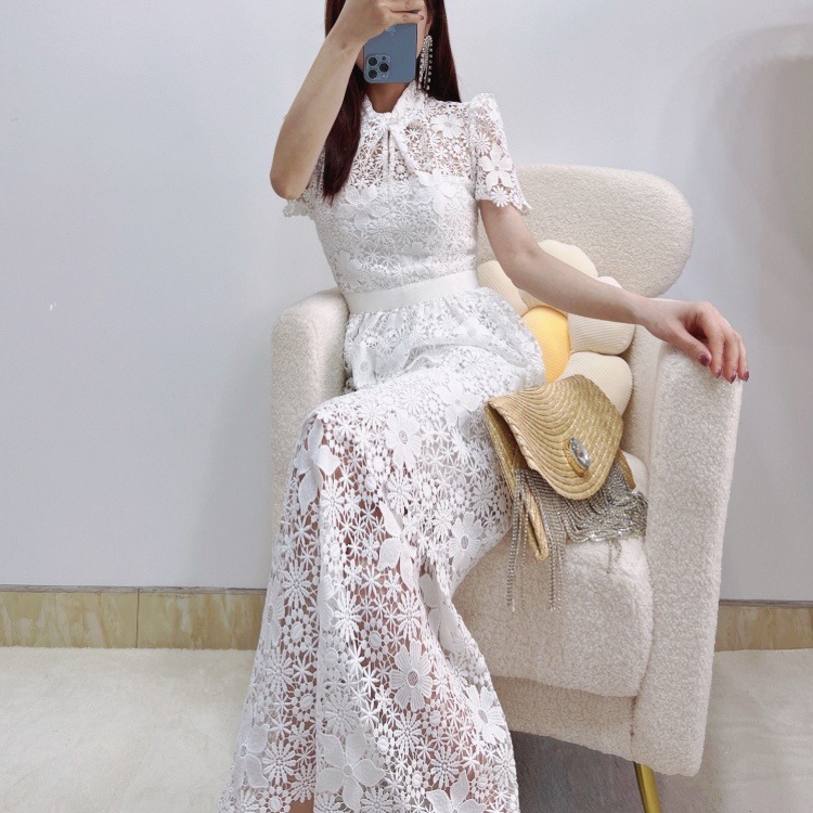 Women's white lace dress