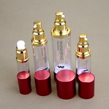 100/120ml shiny red silver airless pump bottle