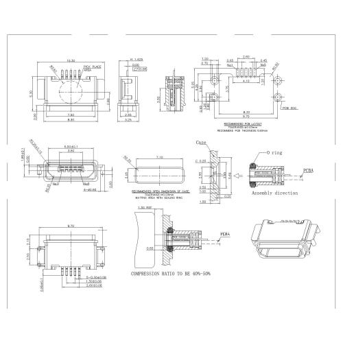 MICRO USB 2.0 B TYPE Waterproof Type