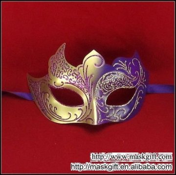 7 inch Wholesale Venetian Party Mask Dark Purple And Gold Masquerade Carnival Mask