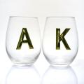 Tumblers Glass Stemless Wine Glass Set Xmas Design