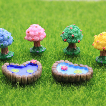 3D Simulation Colorful Tree Resin Design Charms Cute Pool Lotus Flower Leaf Jewelry Making Ornaments Fairy Garden Supply