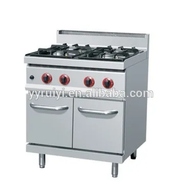 4 burner gas cooker oven with pilot flame