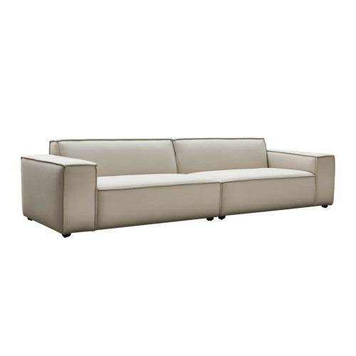 Skórzana mikrofibra wygodna ryżowo-biała sofa