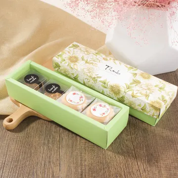 Green cookie gift boxes with bag
