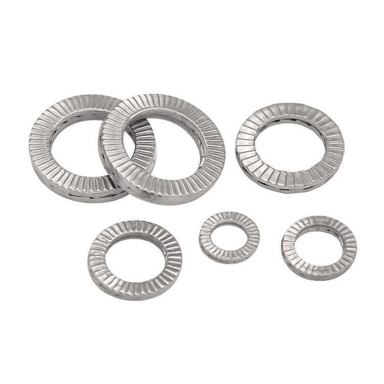 Stianless self locking washer double serrated washer