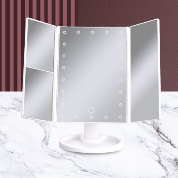Three Way Vanity Set with LED Sensor Switch and Magnifying Cosmetic Mirror
