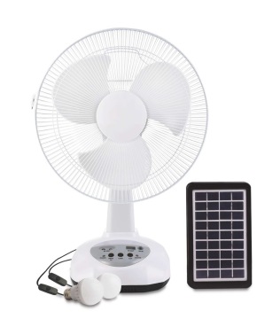 12 Inch Portable Rechargeable Solar Panel Table Fan for Indoor and Outdoor Use