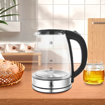 1.8L Portable Cordless Electric Glass Tea Kettle - Kitchen Appliance