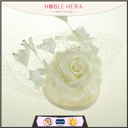 New wedding hat ,white party hat,flower veil hat