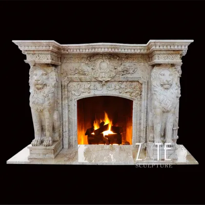 Customized Service Marble antique fireplace accessories